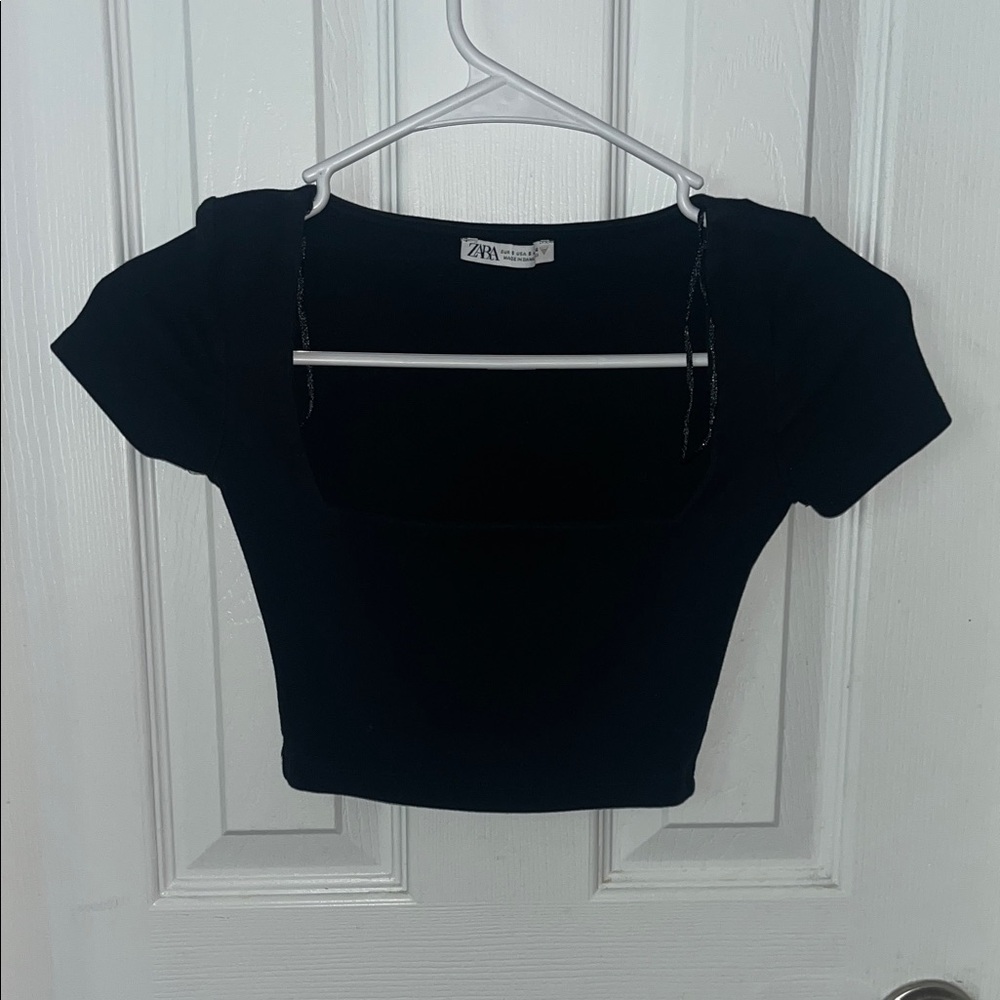 Zara Black Crop Top for Women